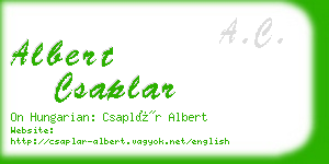 albert csaplar business card